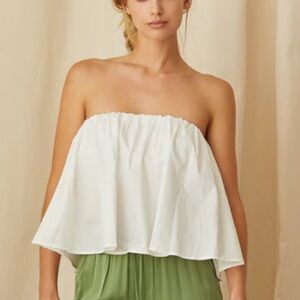 Crescent White Strapless Blouse
